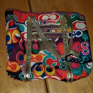 Coach poppy glam tote